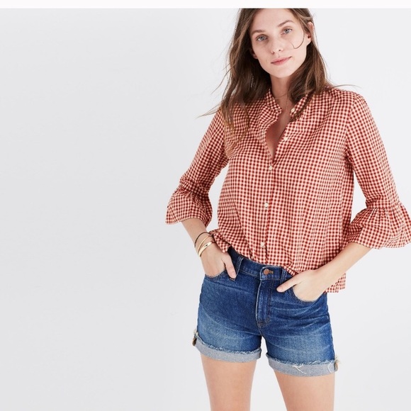 Madewell Tops - Final Price ⬇️ Madewell  Gingham Bell Sleeved Top